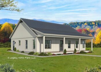 One-Level Country House Plan with Open Living Space — (1,477 Sq Ft)