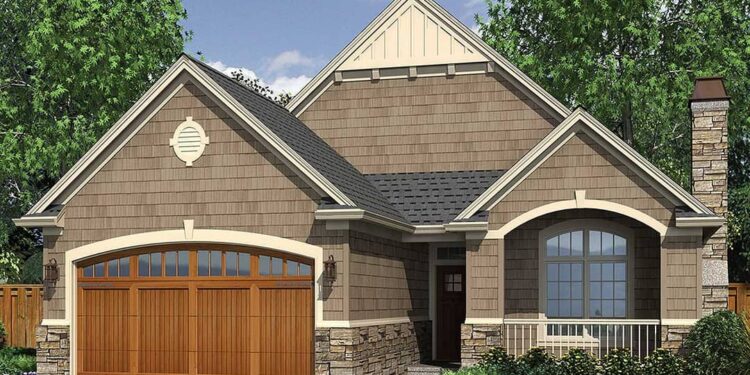 Open Cottage Home Plan – 1,275 Sq Ft | 3 Beds & 2 Baths | 2-Car Garage