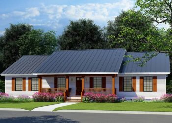 One-Story Contemporary Farmhouse (1,856 Sq Ft) with Optional Garage