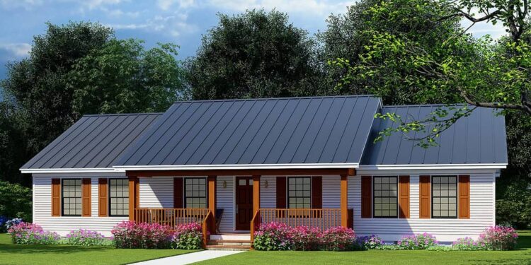 One-Story Contemporary Farmhouse (1,856 Sq Ft) with Optional Garage