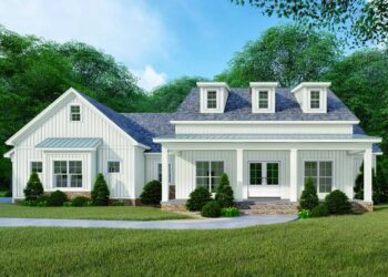 Modern Farmhouse with Vaulted & Beamed Great Room ~ 2220 sq.ft