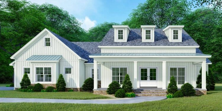 Modern Farmhouse with Vaulted & Beamed Great Room ~ 2220 sq.ft