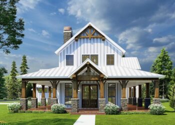 Rustic Home with Wraparound Porch & 2-Story Great Room – (3,014 Sq Ft)