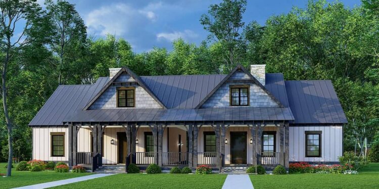 Rustic Duplex with 2-Story Great Room & Sleeping Loft – 1,292 Sq Ft / Unit