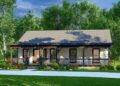 Simple Rustic Cabin with 8′-Deep Front Porch – 1,367 sq ft • 2 Beds & 2 Baths
