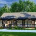 Simple Rustic Cabin with 8′-Deep Front Porch – 1,367 sq ft • 2 Beds & 2 Baths