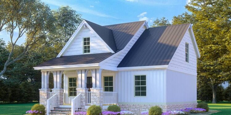 3-Bed Cottage with 8′ Deep Front Porch — (1,250 Sq Ft)