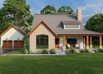 Rustic Cabin with Optional Detached 2-Car Garage — (2,006 Sq Ft + Bonus)