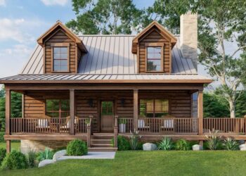 3-Bed Rustic Cabin with Drive-Under Garage – 2,221 Sq Ft