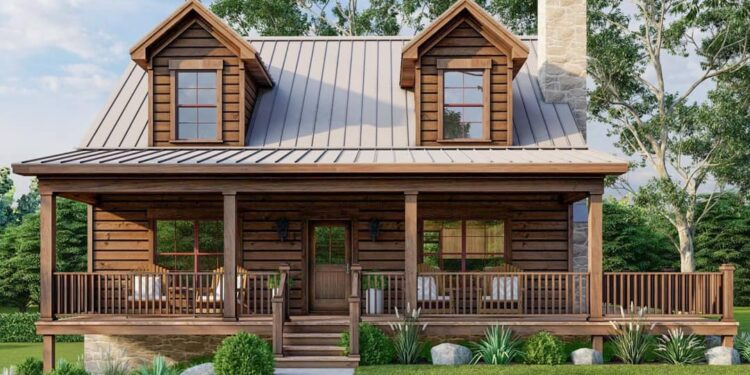 3-Bed Rustic Cabin with Drive-Under Garage – 2,221 Sq Ft