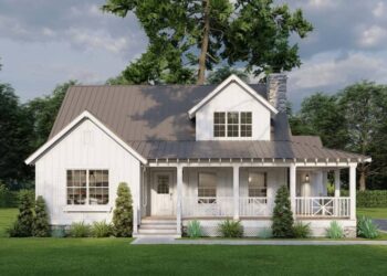 Rustic Country House Plan with Loft Overlook – 1,836 sq ft, 3 Beds & 2 ½ Baths