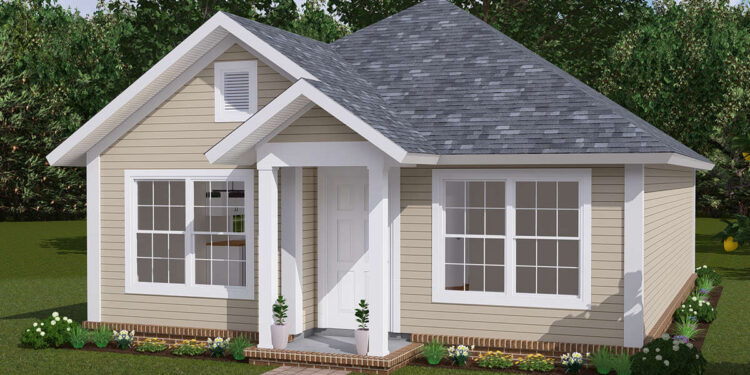 Cozy 2-Bedroom Cottage Plan with Smart Layout and an Open Living Core (788 Sq Ft)