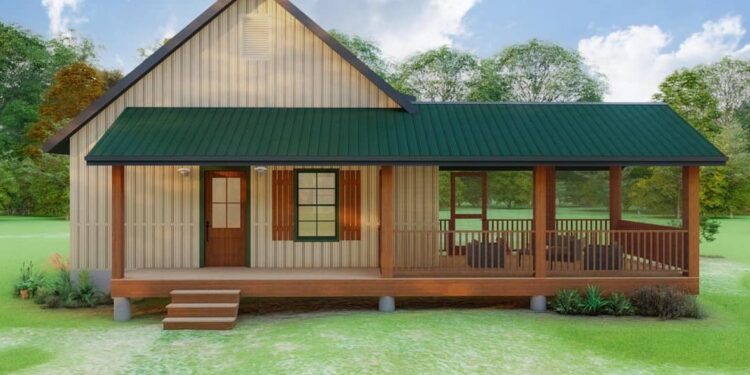 One-Bed Rustic Cottage with Large Screened Porch – 1,495 sq ft, 1 Bed & 2 Baths