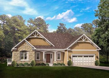 Exclusive One-Story Craftsman Plan with Two Master Suites — 1967 sqft