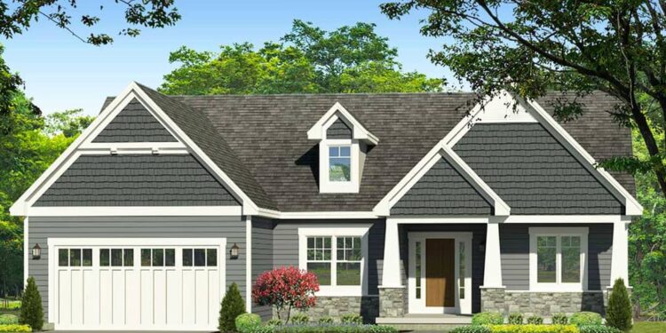 Exclusive 3-Bed Craftsman Ranch with Optional Master Bath (1,873 Sq. Ft.)