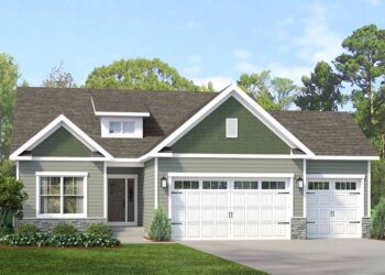 Cozy New American Ranch Under 1,200 Sq Ft with 3-Car Garage