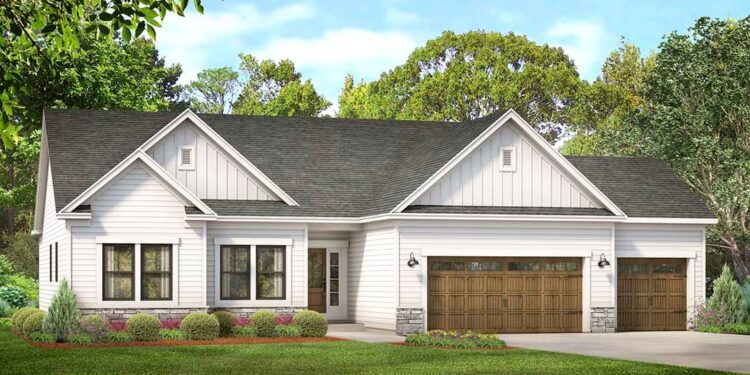 1-Story Craftsman Ranch with 3-Car Garage — 1,742 Sq Ft