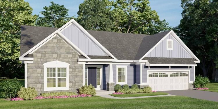 1,863 Sq Ft One-Story House Plan with 3rd Bedroom or Study Option – 2 to 3 Beds, 2 Baths