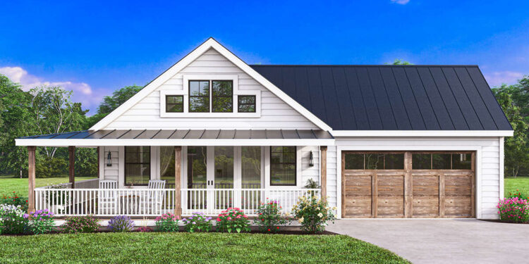 Modern Farmhouse Plan — (720 Sq Ft, 1 Bed / 1 Bath)