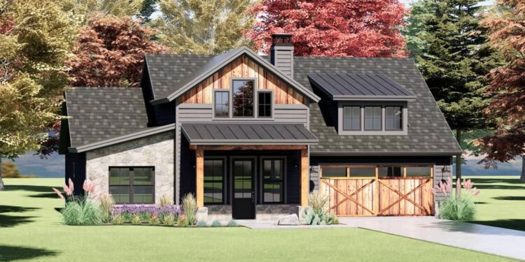 Rustic Farmhouse with Split-Bedroom Design (≈ 1,815 Sq. Ft.)