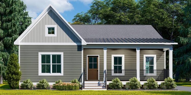 One-Level Cottage with Front Porch – 1,656 Sq Ft