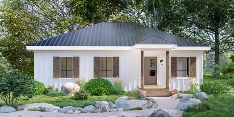 1200-Square-Foot Hipped Roof Cottage