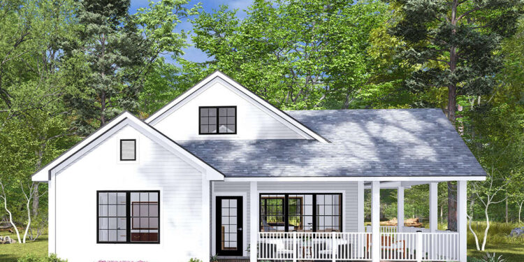 Compact Country Plan — 1,195 Sq. Ft., 2 Beds & 2 Baths