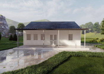 1-Bedroom Modern Farmhouse with Covered Porch – 1,200 Sq. Ft.