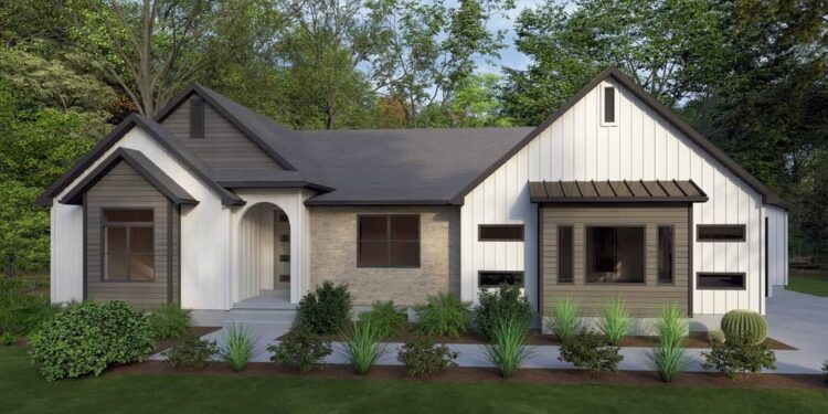 Modern Farmhouse House Plan – 2,845 Sq Ft | 4 Bedrooms • 3.5 Bathrooms • 3-Car Garage