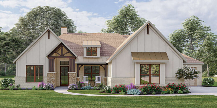 2,796 Sq Ft One-Story Craftsman Home with Split Bedrooms and 3-Car Garage