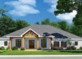 One-Story House Plan with Brick, Board & Batten and Attractive Wood Highlights