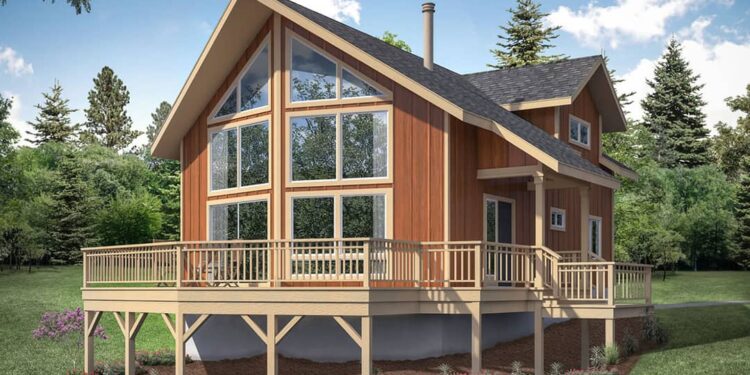 Mountain House Plan with Vaulted Owner’s Loft