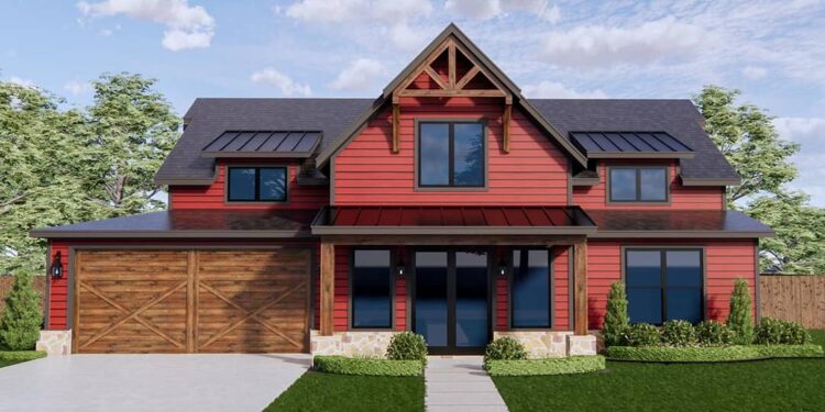 Rustic Mountain Home Plan with Vaulted Interior & 4 Bedrooms – 2,047 Sq Ft