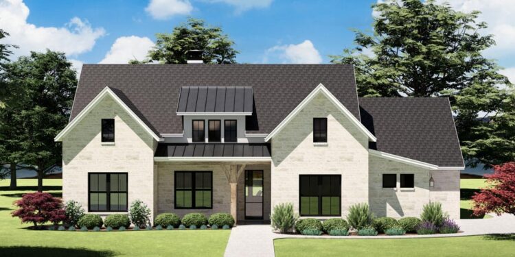 2,646 Sq Ft Modern Farmhouse — 4-Bed, 3-Bath & Laundry-Access Master (Plan 818067JSS)