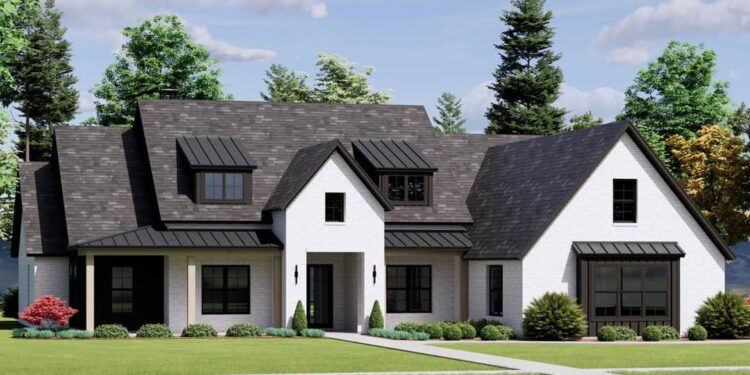 Transitional 4-Bed House Plan with Split Layout & Bonus Room – ~3,255 Sq Ft