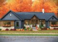 Mountain Ranch House Plan with Two-Story Great Room & Split Bedrooms