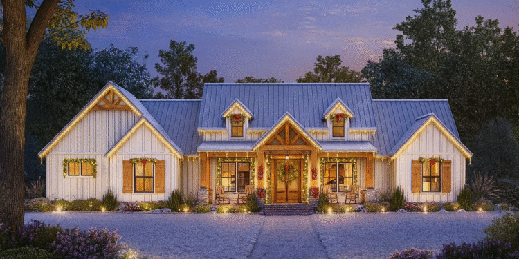 2,343 Sq Ft Modern Farmhouse — 4-Bed with Vaulted Master (Plan 56550SM)