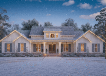3,076 Sq Ft Modern Farmhouse – 4 Beds, 3.5 Baths & Vaulted Master Suite (Plan 51810HZ)