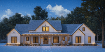 2,500 Sq Ft Modern Farmhouse — 4-Bed, 3.5-Bath, 3-Car Garage (Plan 041-00384)