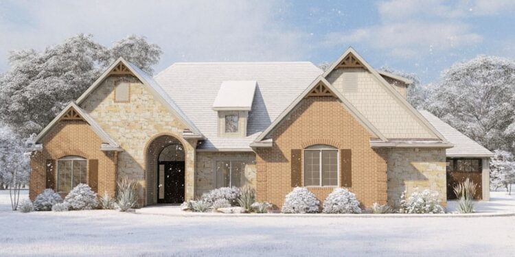 2,899 Sq Ft European-Inspired Ranch — 4 Beds, 3 Baths & Bonus Room (Plan 135111GRA)