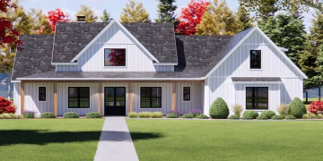 Modern Farmhouse House Plan with Expansive Porches Heated S.F. 3,052