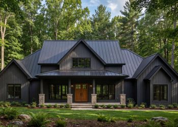 2985 sq ft Modern Farmhouse Plan with 4 Bedrooms and 3.5 Bathrooms