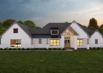 3620 sq ft 4-Bed New American House Plan with Guest Suite and Outdoor Kitchen