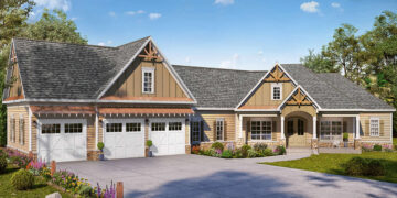 3038 sq ft Country House Plan with 4 Bedrooms and 3.5 Bathrooms