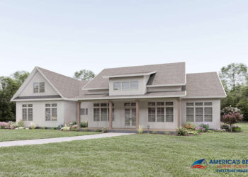 2938 sq ft Modern Farmhouse Plan with 4 Bedrooms and 3.5 Bathrooms