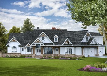 4851 sq ft Craftsman Home Plan with 5 Bedrooms and 5.5 Bathrooms