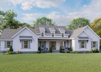 2801 sq ft Modern Farmhouse Plan with 4 Bedrooms and 3.5 Bathrooms