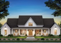 3292 sq ft Symmetrical 4-Bed Modern Farmhouse Plan with Home Office and Bonus Room