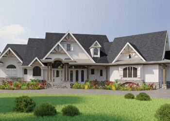 3773 sq ft Lake Front House Plan with 4 Bedrooms and 4.5 Bathrooms