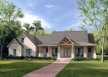 2961 sq ft Craftsman Home Plan with 4 Bedrooms and 3.5 Bathrooms